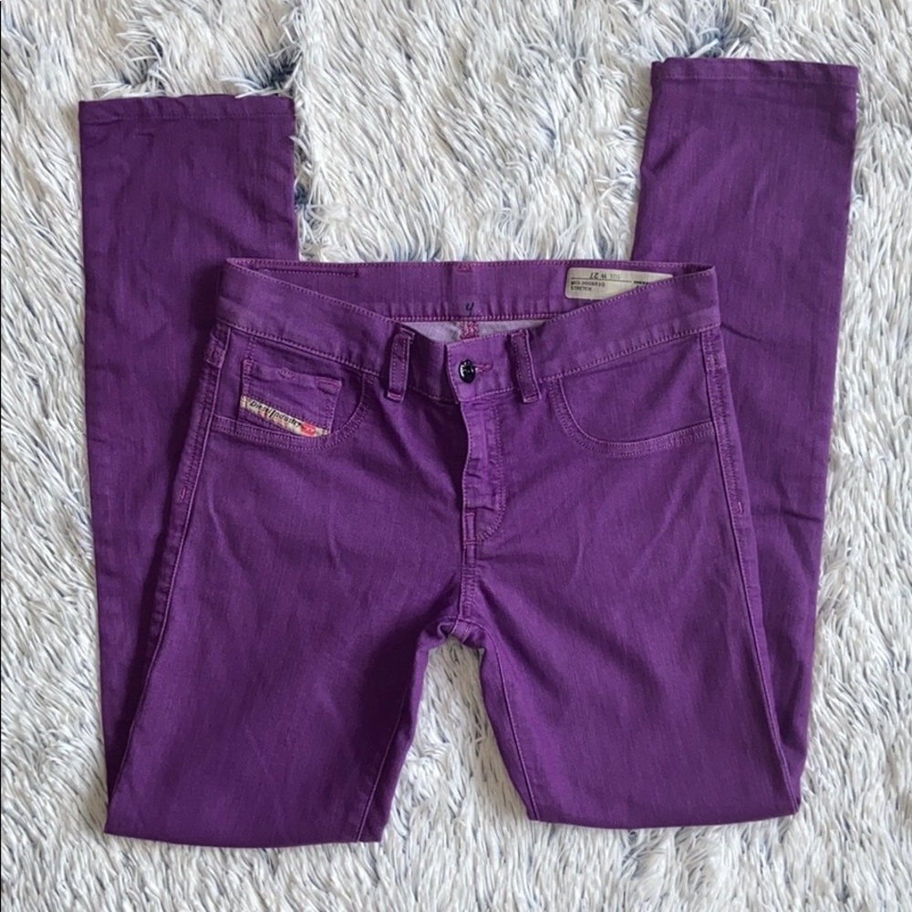 Diesel Super Slim Stretch Purple Jeggings 27